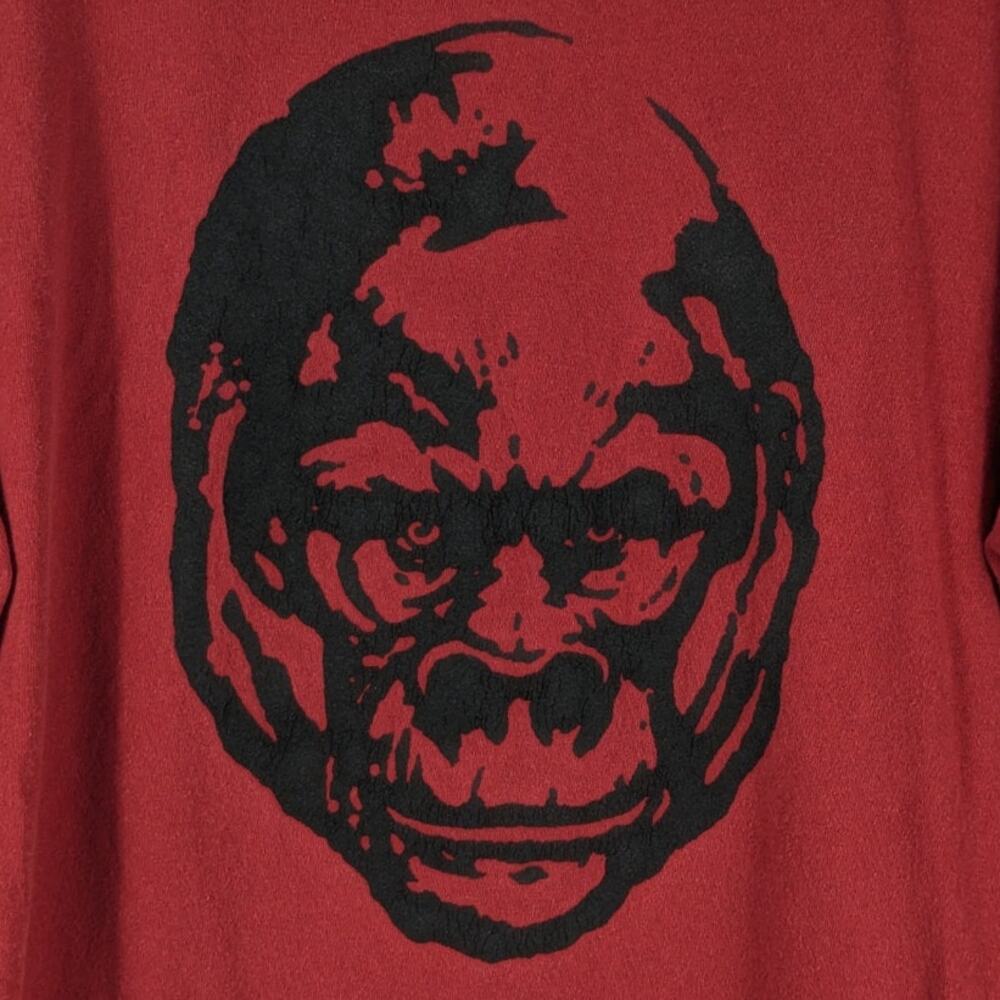 Old Navy Graphic Gorilla Face T Shirt Mens Medium Red Short Sleeve Cotton Tee